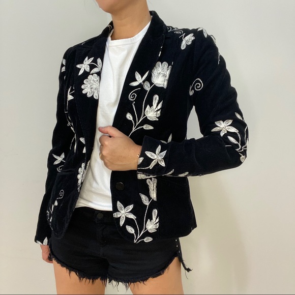 H&M Jackets & Blazers - H&M Embroidered Corduroy Blazer